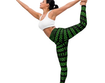 Fifth Degree™ 10101010 Numbers Print High-Waisted Depression Healing Negative Mood-Enhancing Designer Premium Workout Gym Yoga Leggings