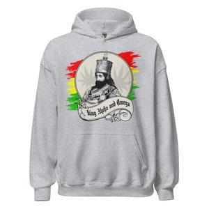 Fifth Degree™ Haile Selassie Hoodie Ethiopian Hoodie Jah Army Sweatshirt Ras Tafari Makonnen Africa Black History King Alpha and Omega