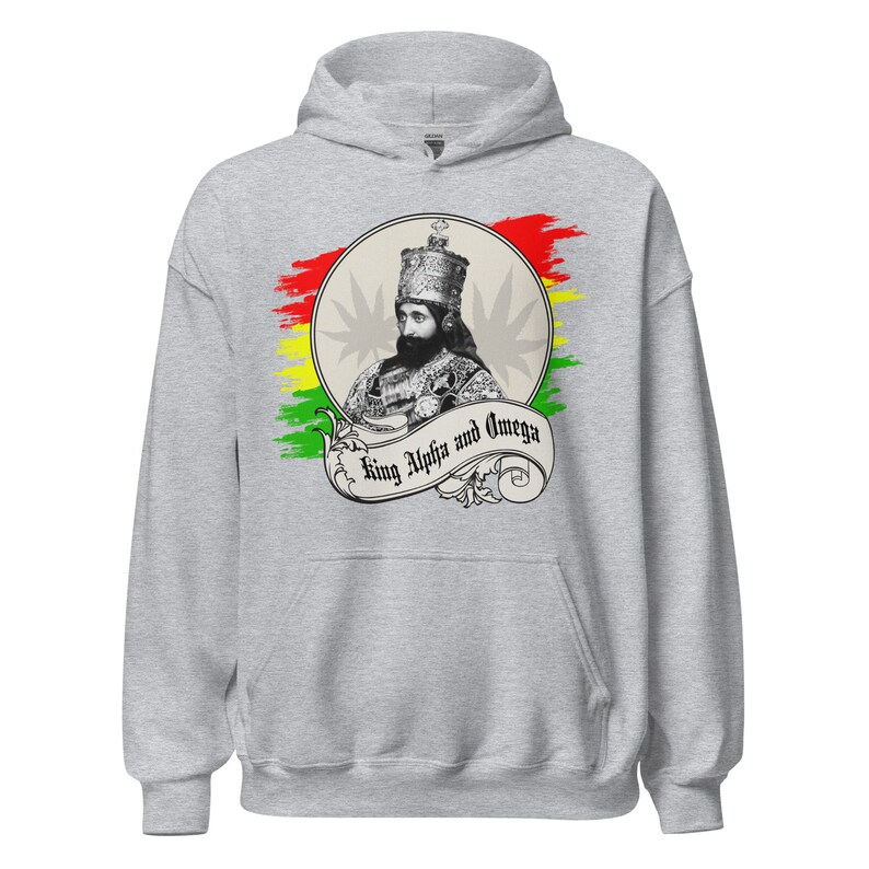 Fifth Degree™ Haile Selassie Hoodie Ethiopian Hoodie Jah Army Sweatshirt Ras Tafari Makonnen Africa Black History King Alpha and Omega