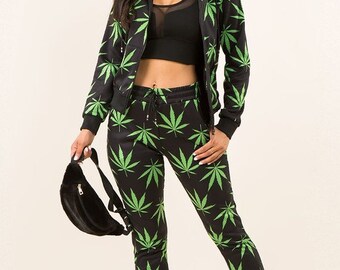 pot leaf sweatpants