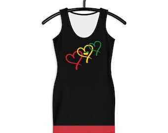Fifth Degree™ Reggae Dress One Love Print Rasta Dress Hippie Clothes Clothing Reggae Outfit Gifts Women Rastafari