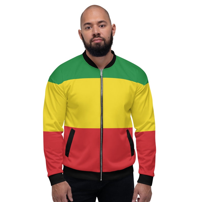 Ethiopia Rasta Lion of Zion Clothing All Over Print Rastafari Unisex Bomber Jacket Reggae Outfit Rastafarian African