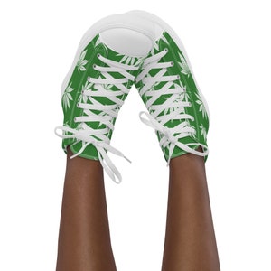 Fifth Degree® Women’s High Top Canvas Cannabis Pot Leaf Shoes Weed Sneakers Budtender