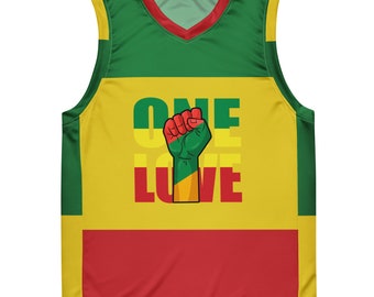 Fifth Degree™ Haile Selassie I Rasta Colors One Number 15 Unisex Rastafarian Basketball Jersey Reggae Outfit