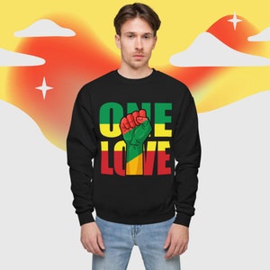 Rasta Sweater One Love Sweatshirt Clothing Apparel Reggae