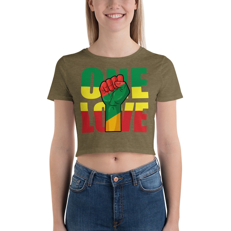 Fifth Degree™ One Love Rasta Clothing Reggae Outfit Crop Top Hippie Clothes image 3