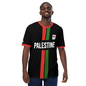 Fifth Degree™ Palestine Football Shirt Black Clothing All Over Print Palestinian Jersey T Shirt Unisex Outfit Soccer Fashion