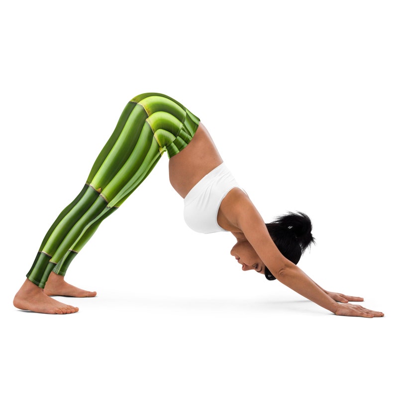 Fifth Degree™ Calming Bamboo Print High-Waisted Depression Healing Negative Mood-Enhancing Designer Premium Workout Gym Yoga Leggings