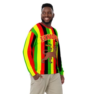 Fifth Degree™ Ethiopia Haile Selassie I Sweatshirt Rasta Clothing Lion of Zion Clothing Rastafari Reggae Outfit Rastafarian African