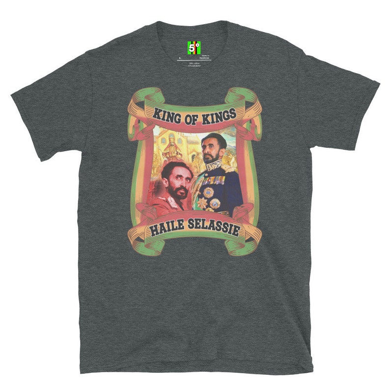 Fifth Degree™ Haile Selassie Shirt Ethiopian Shirt Jah Army Shirt RasTafarian Clothing Africa Black History King of Kings Rasta Colors