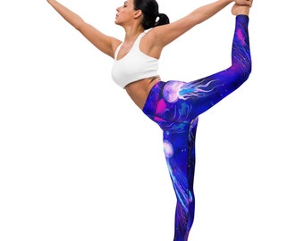 Fifth Degree™ Ocean's Mystery Print High-Waisted Depression Healing Negative Mood-Enhancing Designer Premium Workout Gym Yoga Leggings