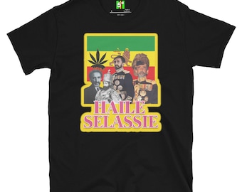 Fifth Degree™ Haile Selassie Shirt Ethiopian Shirt Jah Army Shirt RasTafarian Clothing Africa Black History King of Kings Rasta Colors