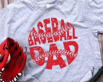 Baseball Dad Shirt, Baseball Dad Tee, Baseball Dad T-Shirt, Shirt for Baseball Dad, Distressed Baseball Dad
