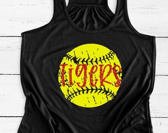 Softball Team Name Tank Top, Flowy Tank, Softball Mom Tank, Softball Girlfriend Tank Top, Baseball Shirt, Proud Softball Mom