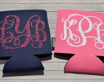 Glitter Monogrammed KOOZIE®, Custom KOOZIE® Brand Can Holder, Can Cooler, KOOZIE® Monogram
