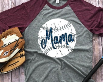 Softball or Baseball Mama Raglan Tee, Baseball Grammy, Baseball Mimi Shirt, Baseball Dad, Baseball Mom Shirt, Personalized Baseball Shirt