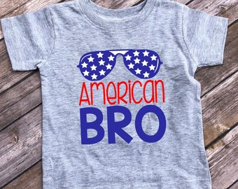 American Bro Shirt or Bodysuit, Toddler Boy 4th of July Shirt, Baby 4th of July Shirt, Boys Patriotic Shirt, Infant Bodysuit, Toddler Tshirt