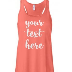 Custom Tank Top, Custom Glitter Racerback Tank, Design Your Own Tank, Your Text Here, Personalized Glitter Shirt image 1