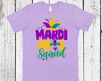 Adult Mardi Gras Squad Shirt, Mardi Gras Tshirt, Mens Mardi Gras Parade Shirt, Ladies Mardi Gras Shirt, Fat Tuesday, Group Shirts