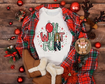 Oh What Fun! Christmas Tee for Women. Christmas Tshirt, Cute Christmas Shirt