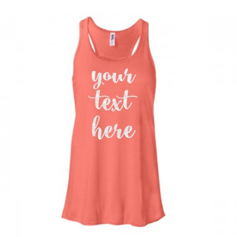 Custom Tank Top, Custom Glitter Racerback Tank, Design Your Own Tank, Your Text Here, Personalized Glitter Shirt image 1