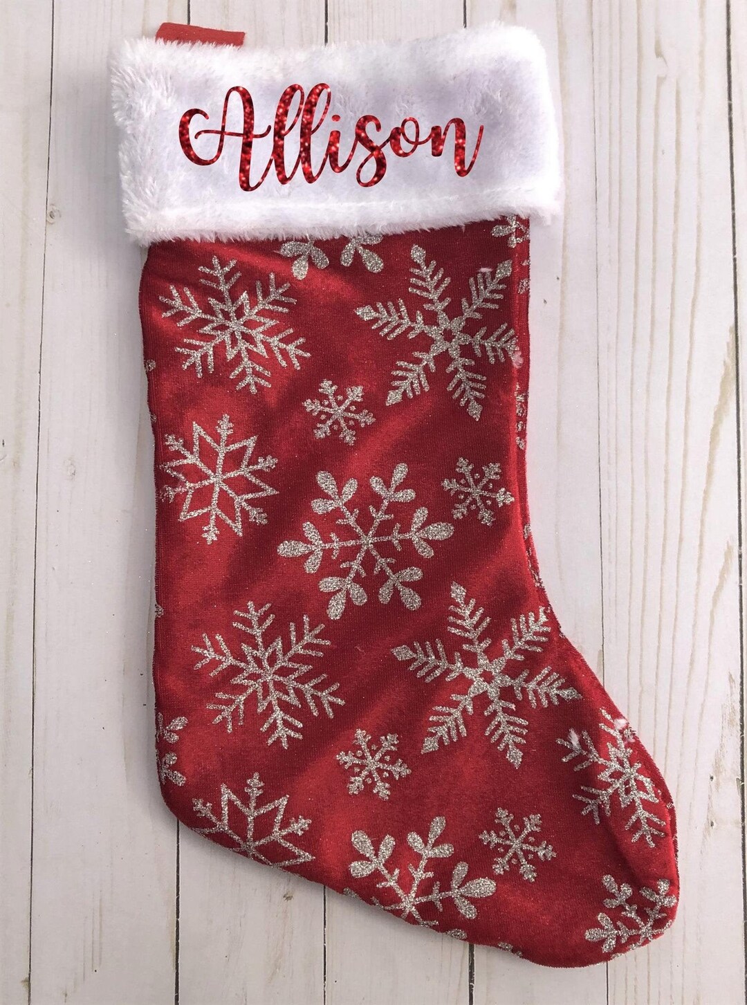 ON SALE Personalized Christmas Stockings, Glitter Names, Christmas
