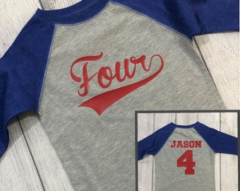 Youth Baseball Birthday Shirt, Kids Birthday Shirt Baseball Raglan, Fourth Birthday, Fifth Birthday, Sixth Birthday, Seventh Birthday