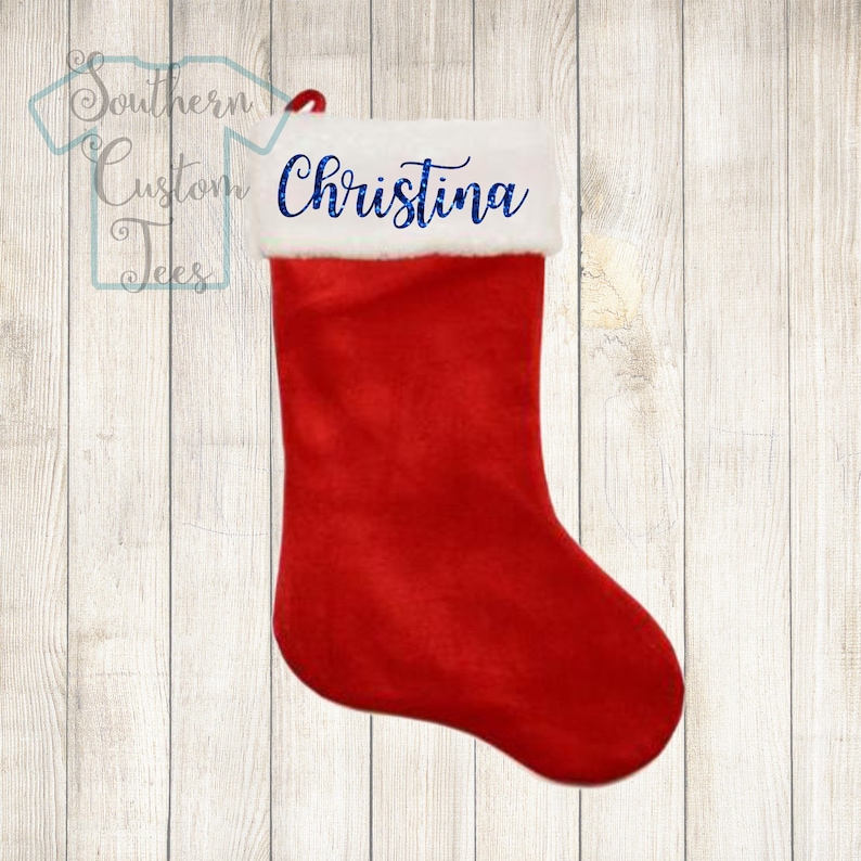ON SALE Personalized Christmas Stockings Glitter Names Etsy
