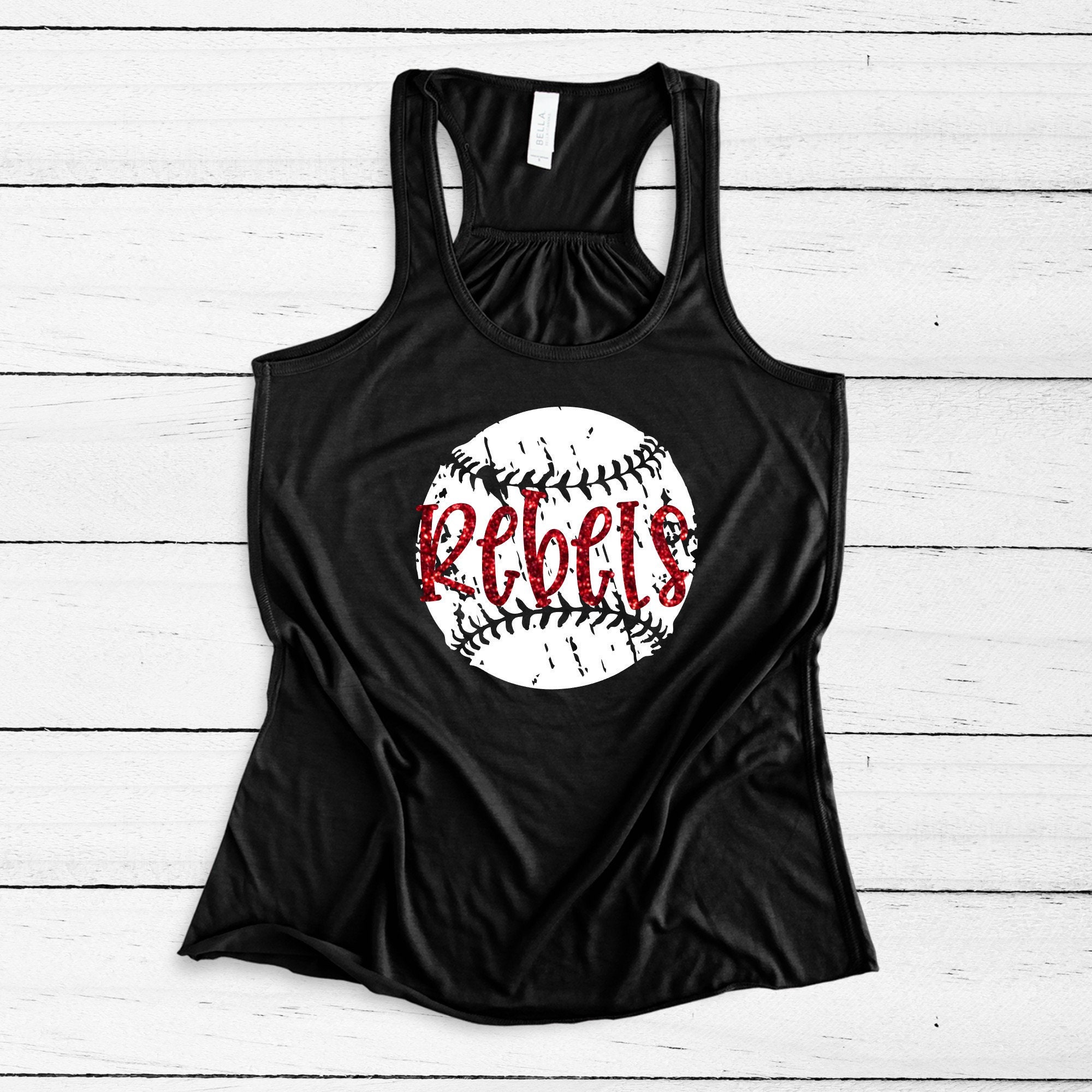 Baseball Team Name Tank Top, Flowy Tank, Baseball Mom Tank, Baseball …