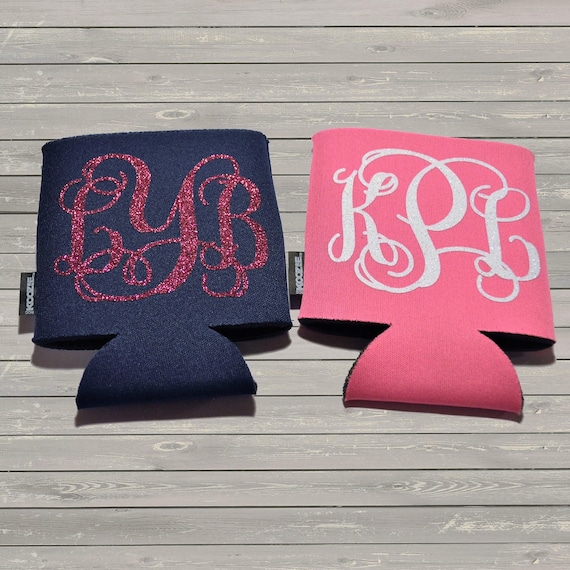 Glitter Monogrammed KOOZIE®, Custom KOOZIE® Brand Can Holder, Can Cooler, KOOZIE® Monogram
