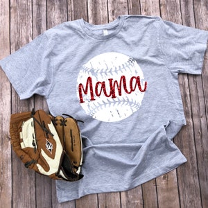 Glitter Baseball Mama Shirt, Baseball Mom Shirt, Team Name Baseball Shirt, Baseball Grandma, Mimi, Grammy, T-Shirt, Baseball Mom Bling