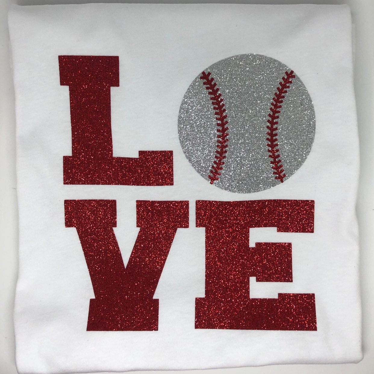 Glitter Baseball Shirt LOVE Baseball Tee I Love Baseball - Etsy