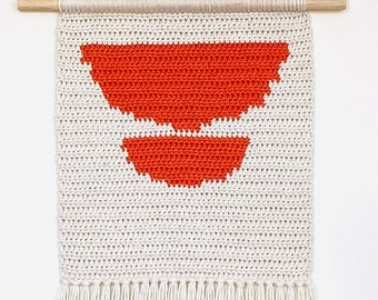 Terracotta rock tapestry to hang on the wall, Crochet to hang on the wall, original handmade design, boho wall pendant