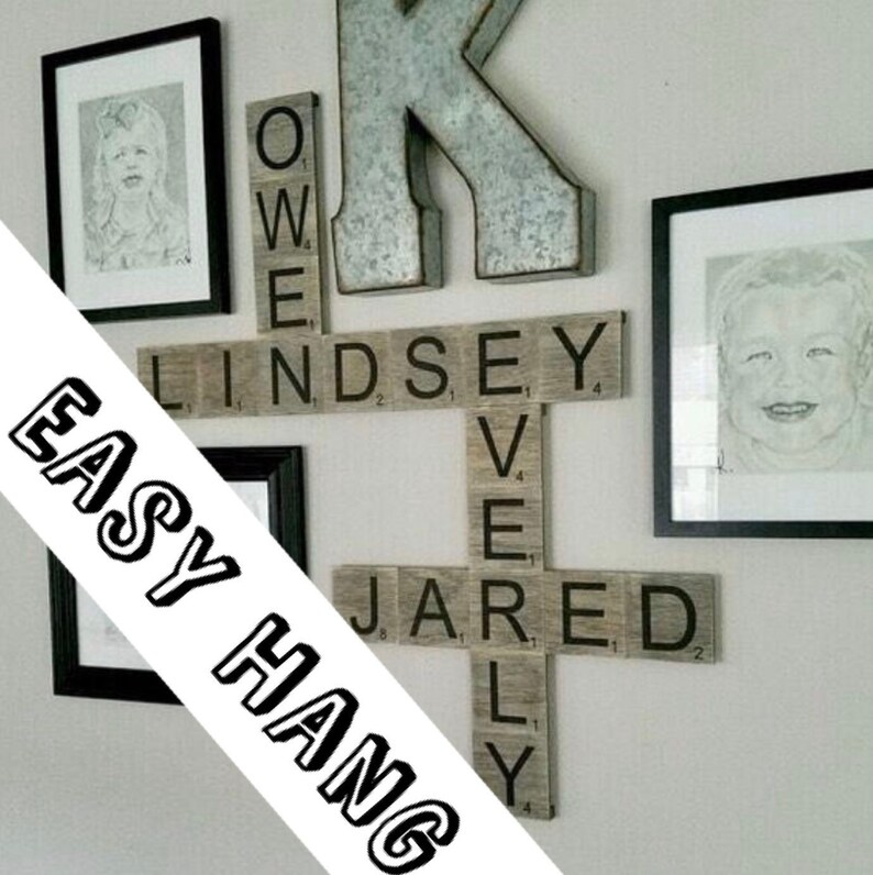 Scrabble Letter Wall Art Scrabble Letters Family Names Wall Etsy