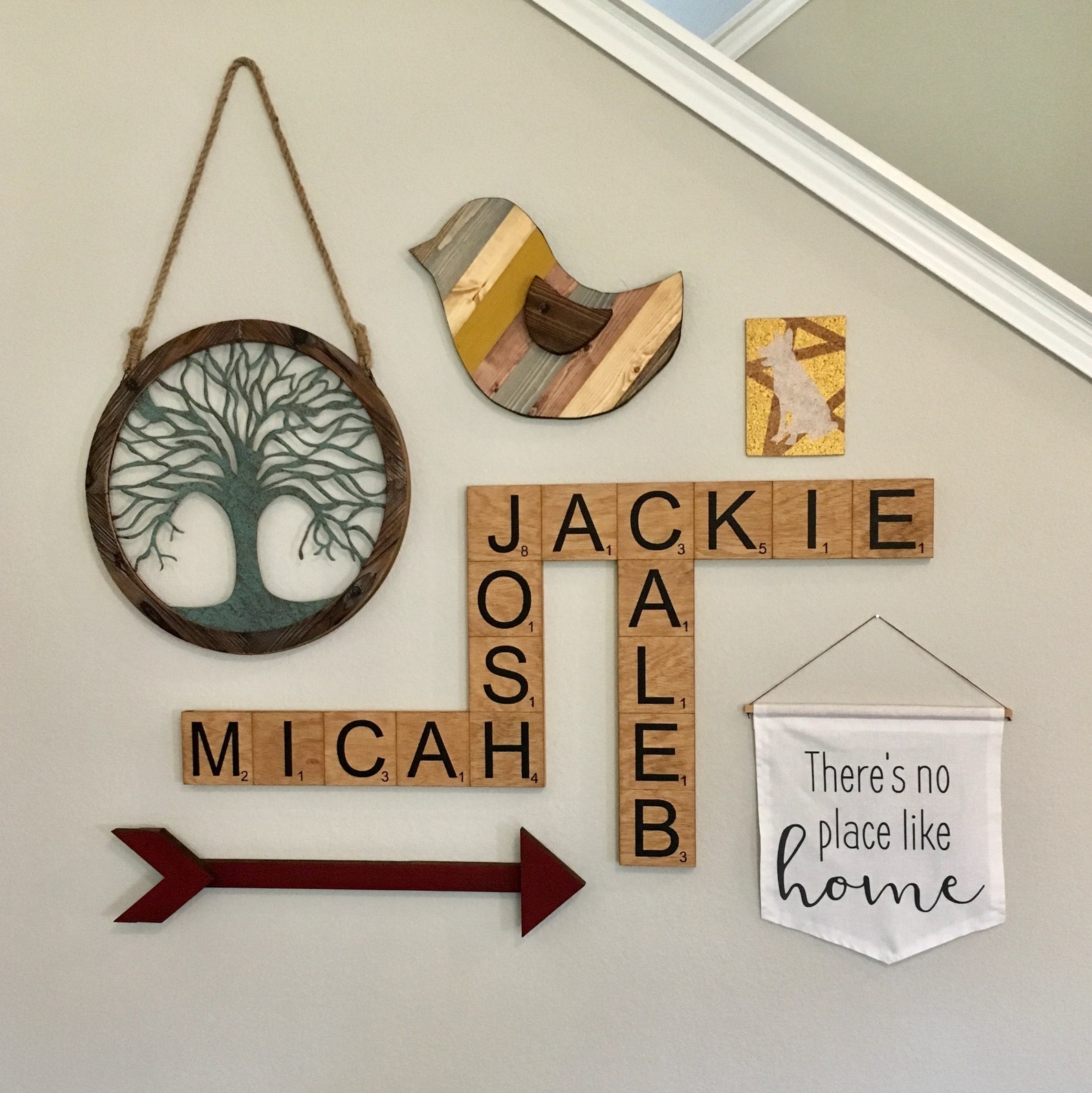 Scrabble Letter Wall Art Scrabble Letters Family Names Wall Etsy