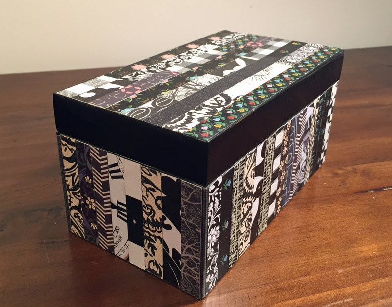 Large black storage box 8.5 x 4.5 collage with vintage Etsy