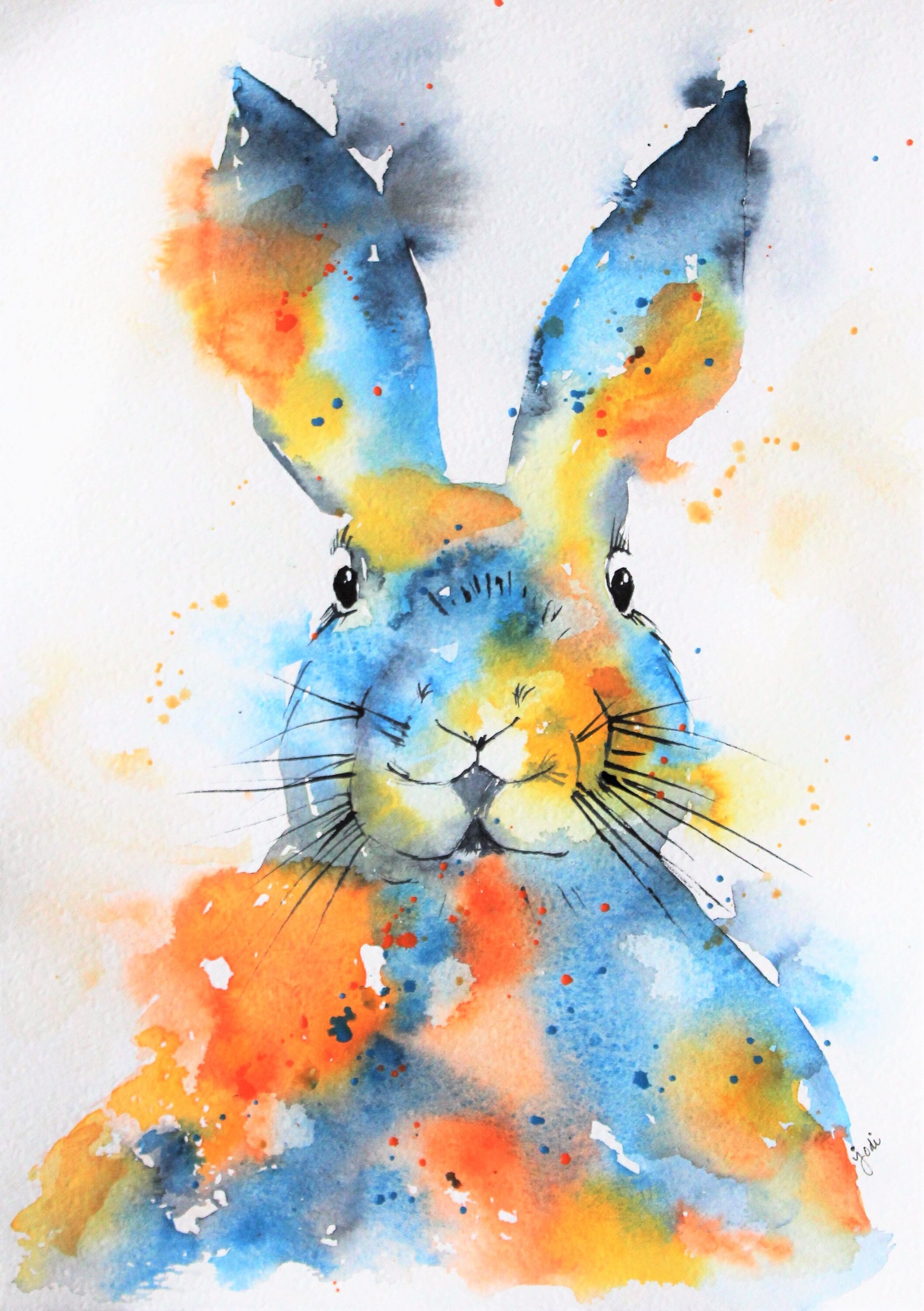 水彩壁絵watercolor“The Chilling Bunny Bunny” il_fullxfull.1516531015_ovcz.jpg