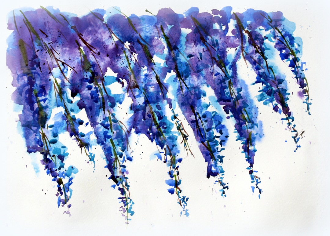 Blue Wisteria Watercolor PRINT, Flower Painting, Wisteria Painting, Wall  Hanging - Etsy