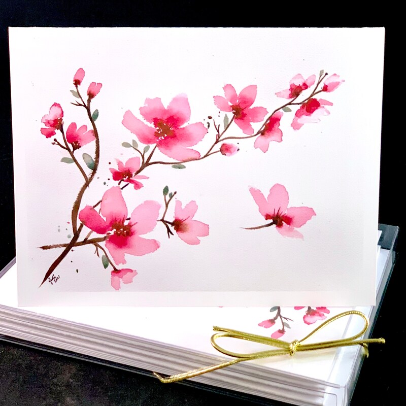 Cherry Blossom Cards - Etsy