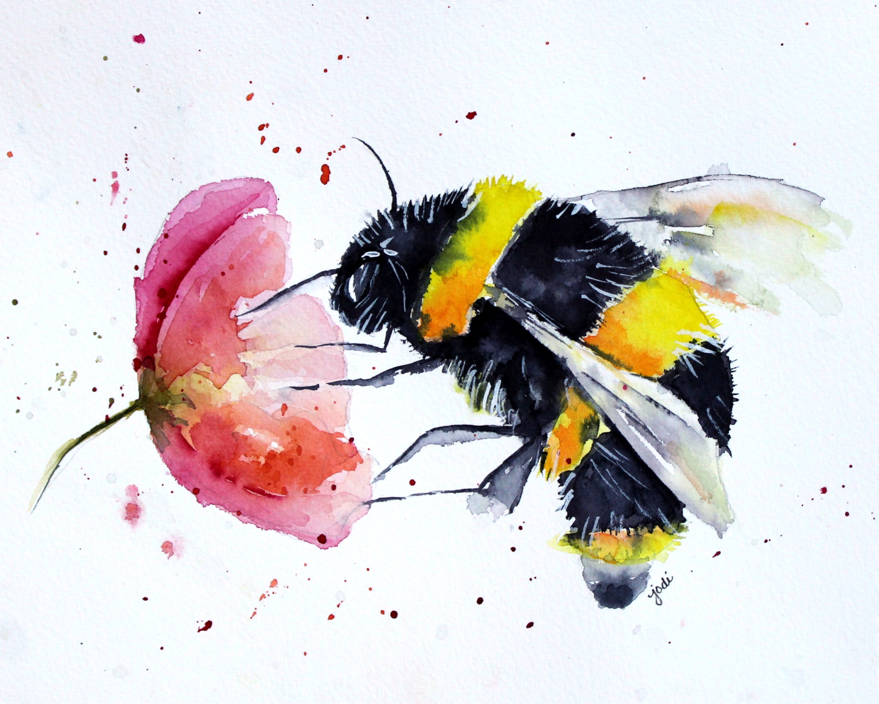 Watercolor Bee Painting Ubicaciondepersonas cdmx gob mx