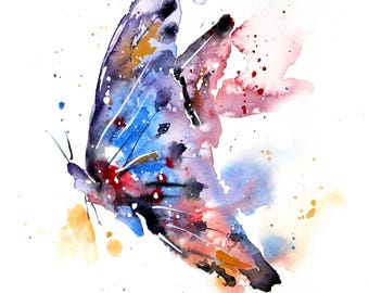 Butterfly Watercolor PRINT,  butterfly painting, butterfly wall hanging