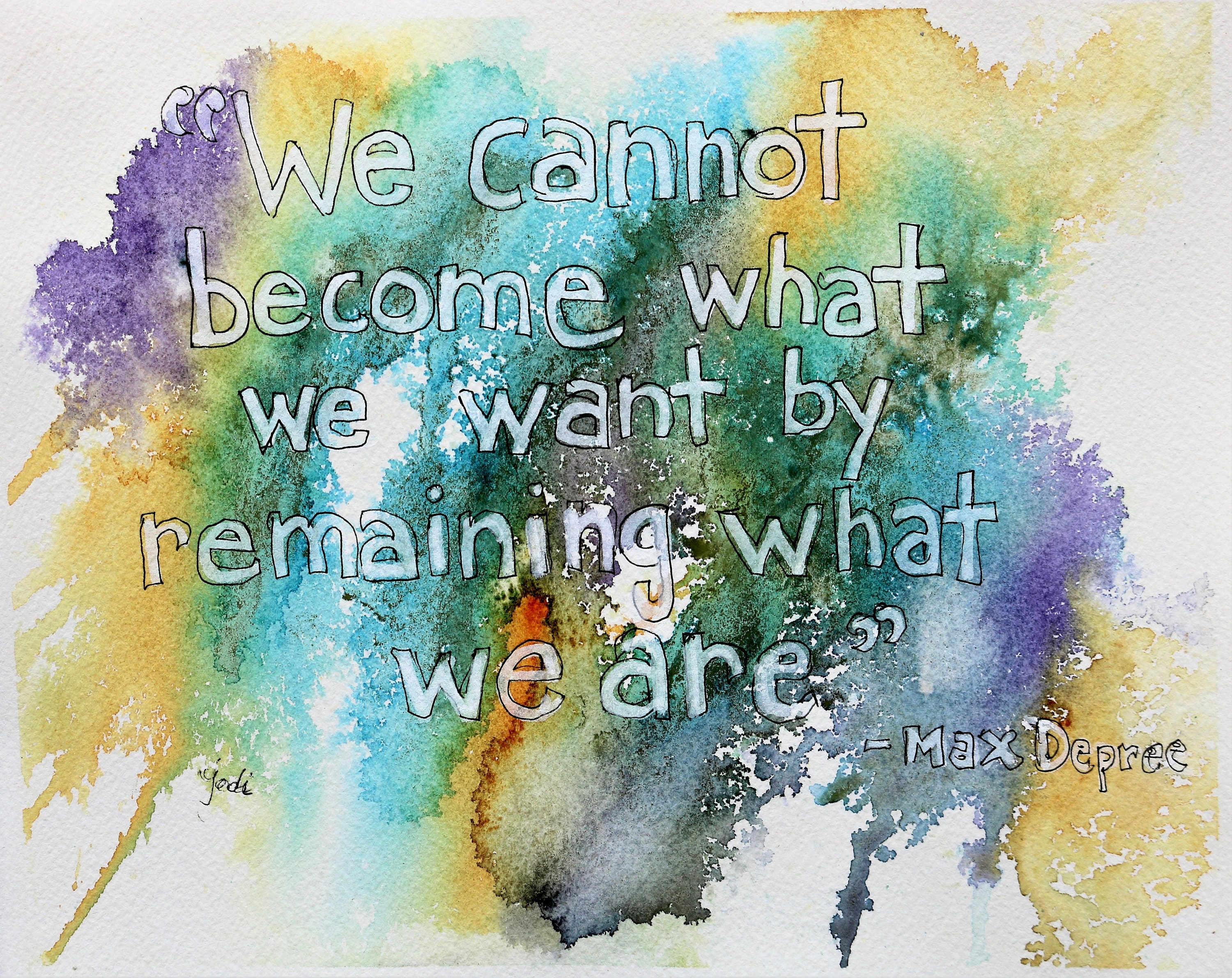 Inspirational quote Watercolor Print of Original Painting Etsy