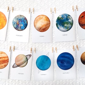Espaço • Sistema Solar • Planeta • Impressões artísticas A5 • Conjunto completo de 10