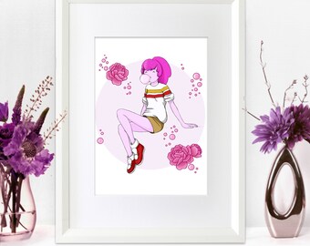 Marceline • Adventure Time • Stakes • 5x7 Print • Painting Drawing