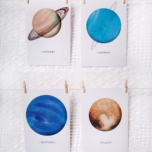 Solar System Planet A6 Postcards Planets Space Sun Mercury Venus Earth Mars Jupiter Saturn Uranus Neptune Pluto image 4