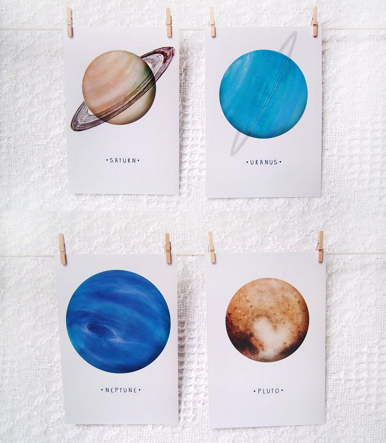 Solar System Planet A6 Postcards Planets Space Sun Mercury Venus Earth Mars Jupiter Saturn Uranus Neptune Pluto image 4