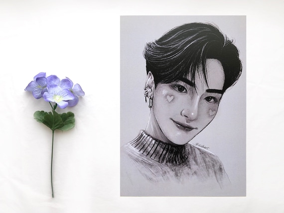 コレクション Ateez Drawing PRINT: Hongjoong Ateez Graphite Portrait - Etsy