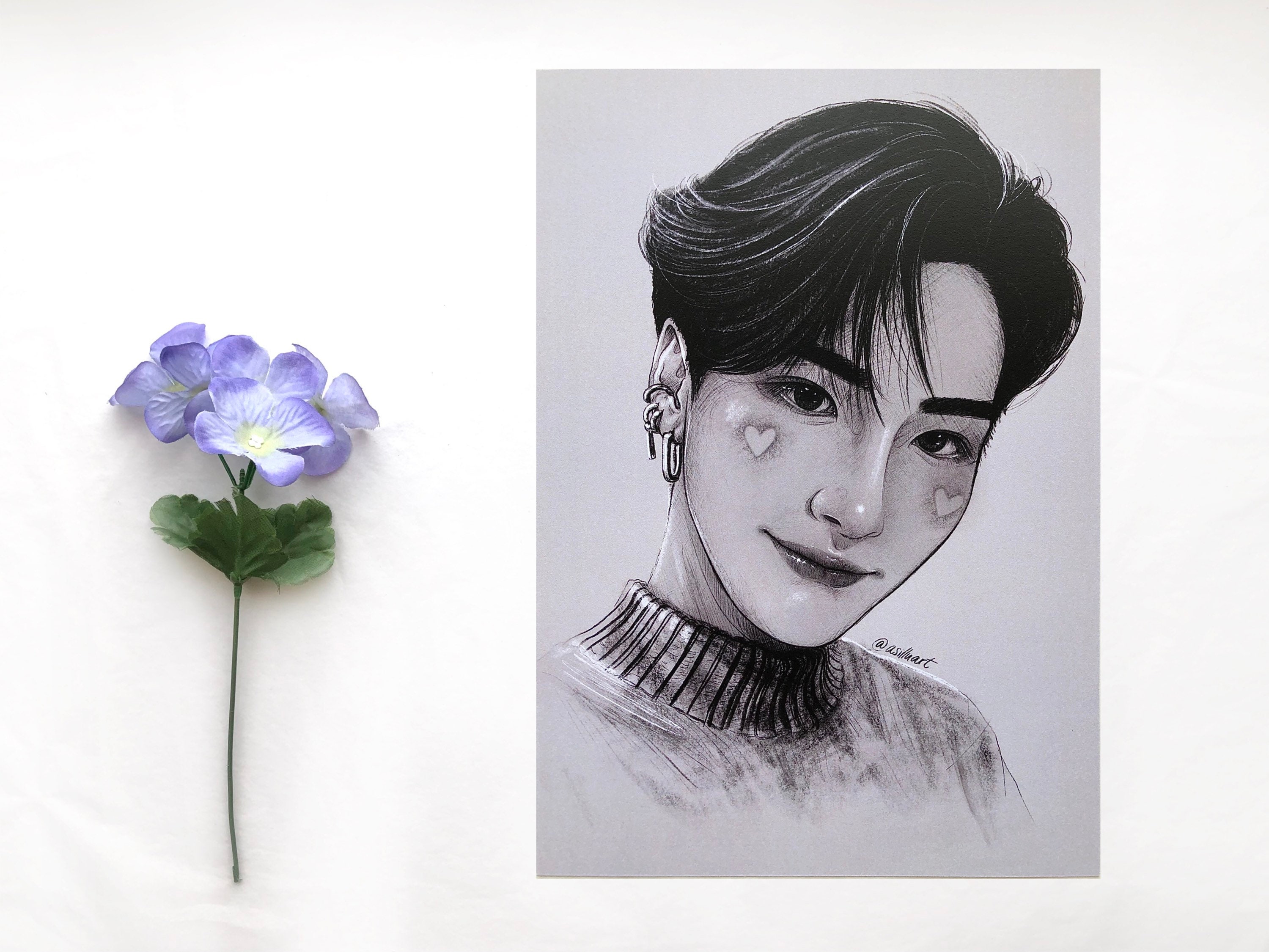 Seonghwa Ateez A5 A4 Print 에이티즈 Fan Art Drawing Etsy