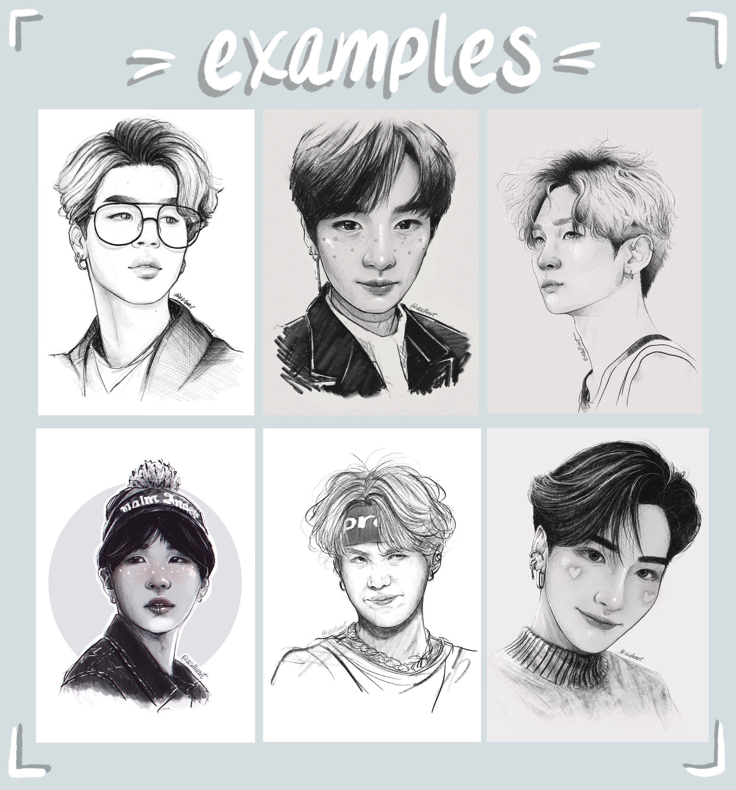 ArtStation  Quick sketches of BTS members