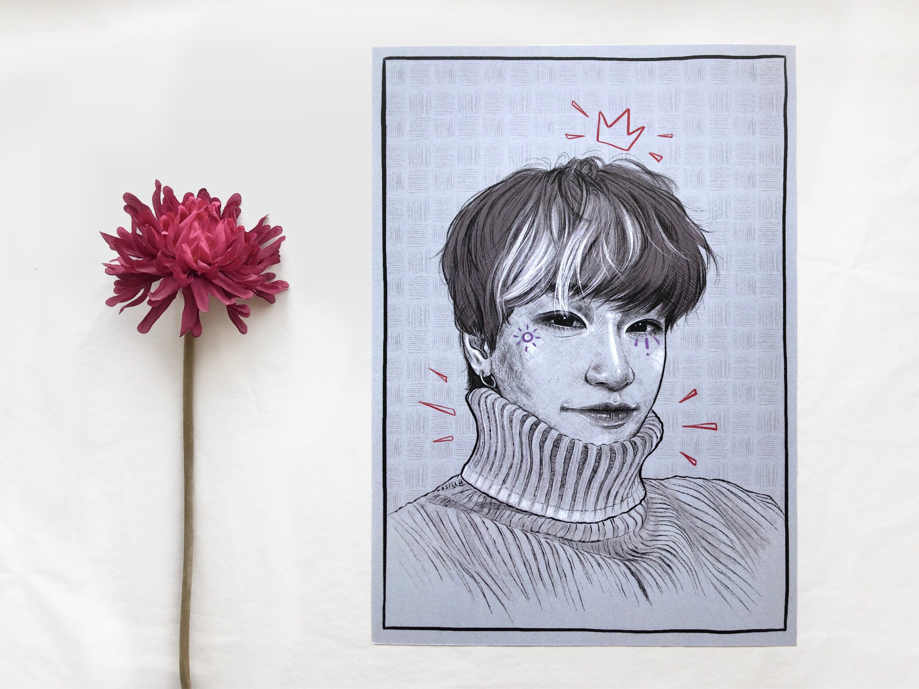 San - ATEEZ - A5/A4 Print - 에이티즈 - Fan Art- Drawing - Etsy